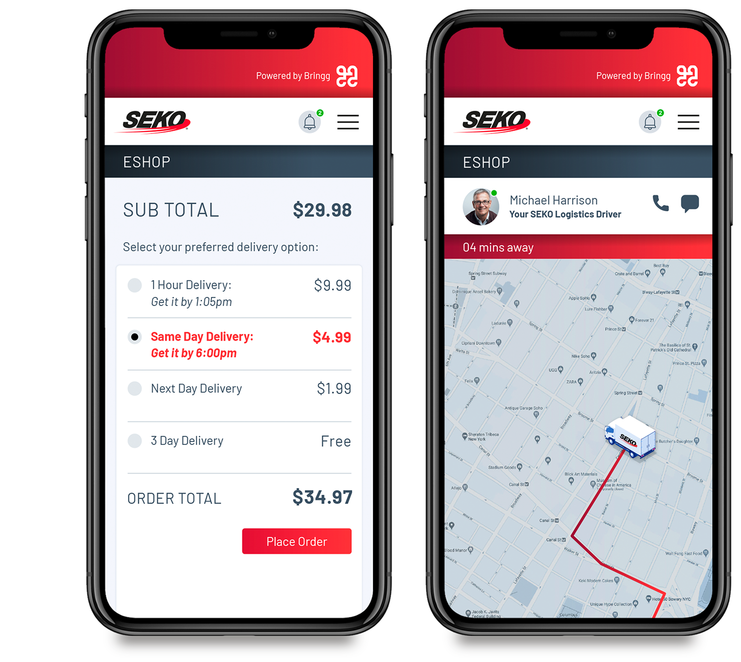 Scheduling your delivery online with SEKO